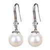 Wholesale Copper Imitation Pearl Earrings With Geometric Style Set With Pearls