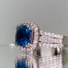 Wholesale Copper Inlaid Blue Zircon Geometric Ring For Women