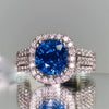 Wholesale Copper Inlaid Blue Zircon Geometric Ring For Women