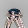 Wholesale Copper Inlaid Blue Zircon Geometric Ring For Women