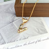 Wholesale Copper Inlaid Color Zircon Love Glossy Letter Pendant Ladies Necklace With Letters Pattern