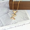 Wholesale Copper Inlaid Color Zircon Love Glossy Letter Pendant Ladies Necklace With Letters Pattern