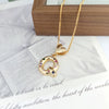 Wholesale Copper Inlaid Color Zircon Love Glossy Letter Pendant Ladies Necklace With Letters Pattern