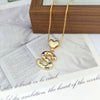 Wholesale Copper Inlaid Color Zircon Love Glossy Letter Pendant Ladies Necklace With Letters Pattern
