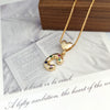 Wholesale Copper Inlaid Color Zircon Love Glossy Letter Pendant Ladies Necklace With Letters Pattern