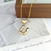 Wholesale Copper Inlaid Color Zircon Love Glossy Letter Pendant Ladies Necklace With Letters Pattern