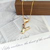 Wholesale Copper Inlaid Color Zircon Love Glossy Letter Pendant Ladies Necklace With Letters Pattern