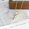Wholesale Copper Inlaid Color Zircon Love Glossy Letter Pendant Ladies Necklace With Letters Pattern