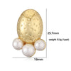 Wholesale Copper Inlaid Pearl Flower Petal And Geometric C Shaped Women's Earrings