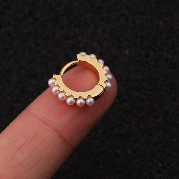 Wholesale Copper Inlaid Pearl Geometric Simple Style Women's Earrings