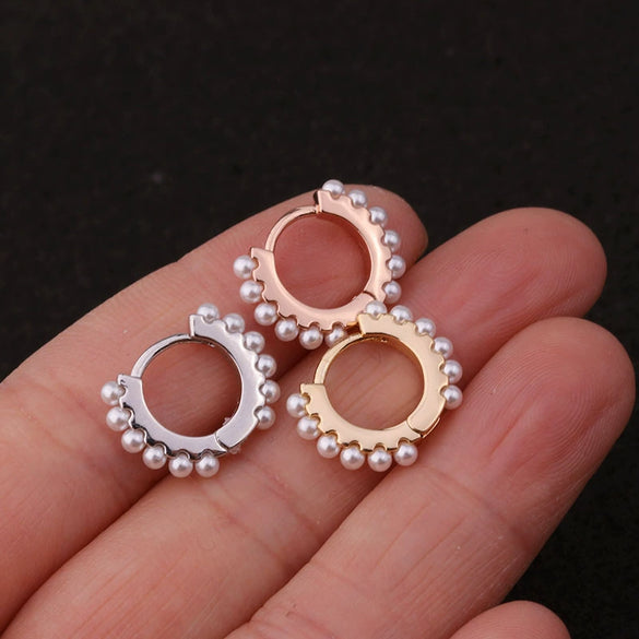 Wholesale Copper Inlaid Pearl Geometric Simple Style Women's Earrings