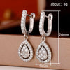 Wholesale Copper Inlaid Water Drop Zircon Elegant Women's Earrings