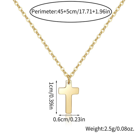 Wholesale Copper Inlaid With Zircon Geometric Cross Handmade Necklace For Women
