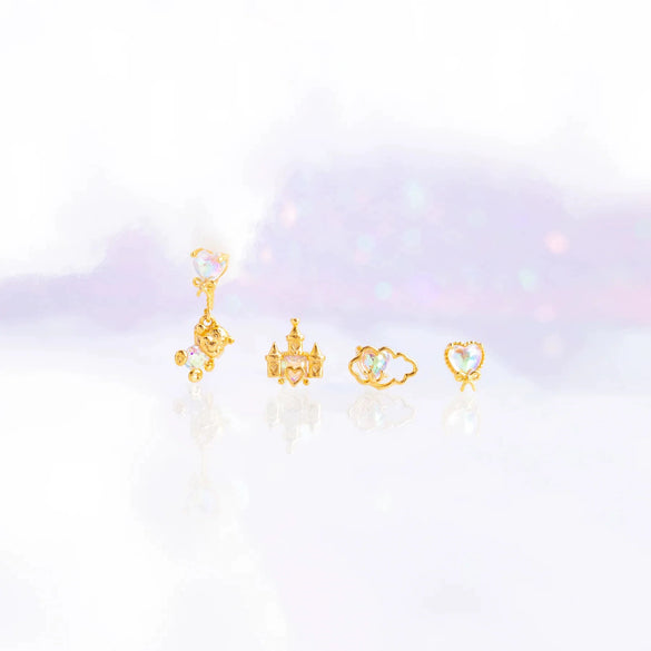Wholesale Copper Inlaid Zircon Animal Zodiac Heart Shape Women's Earring Set