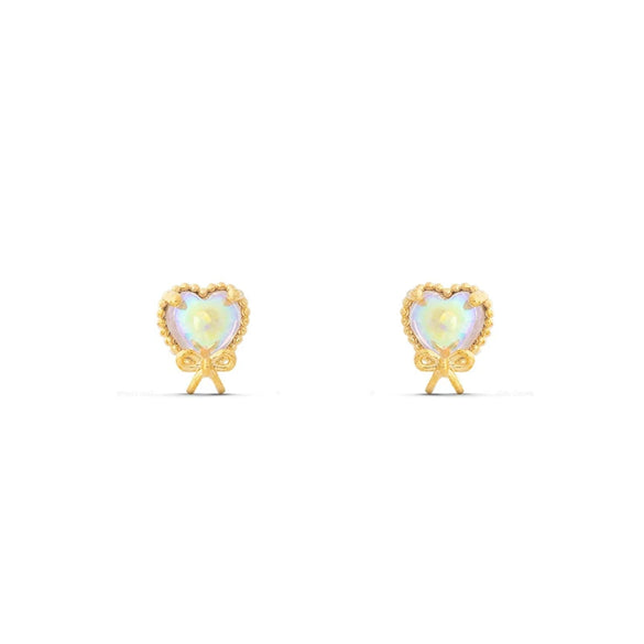 Wholesale Copper Inlaid Zircon Animal Zodiac Heart Shape Women's Earring Set