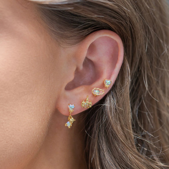 Wholesale Copper Inlaid Zircon Animal Zodiac Heart Shape Women's Earring Set