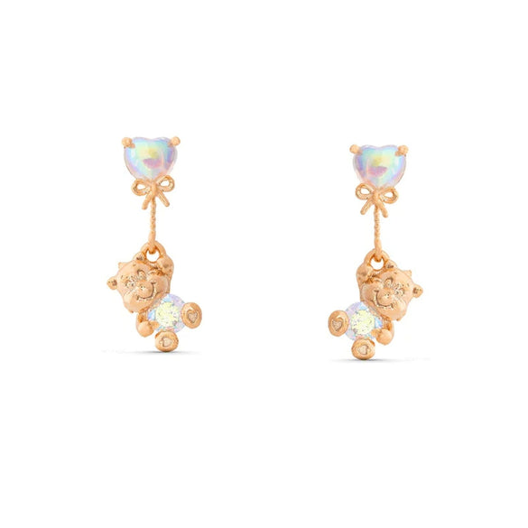 Wholesale Copper Inlaid Zircon Animal Zodiac Heart Shape Women's Earring Set