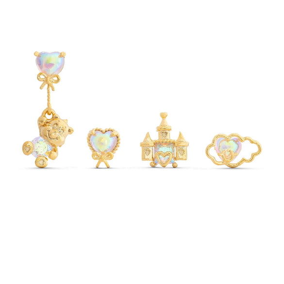 Wholesale Copper Inlaid Zircon Animal Zodiac Heart Shape Women's Earring Set