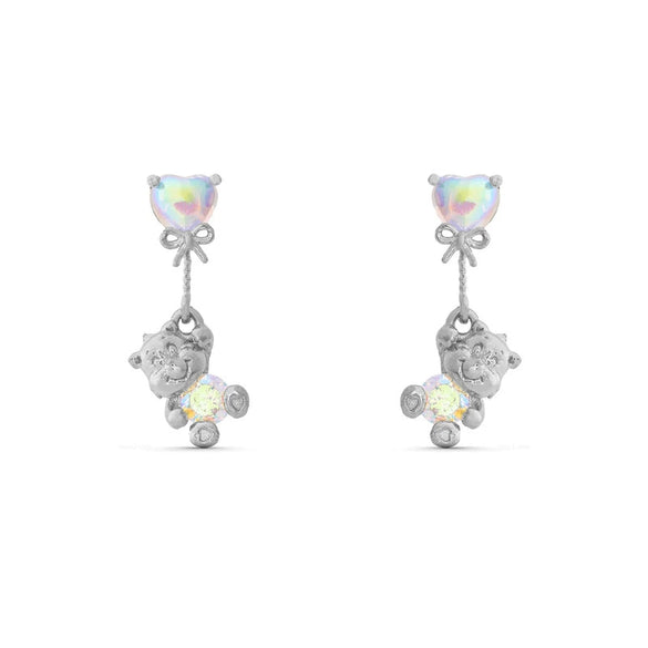 Wholesale Copper Inlaid Zircon Animal Zodiac Heart Shape Women's Earring Set