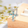 Wholesale Copper Inlaid Zircon Cross Sweet Women's Earrings