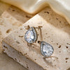 Wholesale Copper Inlaid Zircon Drop Shape Women's Earrings With Electroplating And Fashion Simple Temperament Light Luxury Exquisite Style