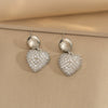 Wholesale Copper Inlaid Zircon Earrings For Women Minimalist Style Heart Shape Electroplating Treatment