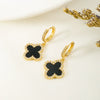 Wholesale Copper Inlaid Zircon Four Leaf Clover Light Luxury Style Women's Earrings