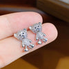 Wholesale Copper Inlaid Zircon Geometric And Bear Style Women's Earrings