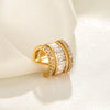Wholesale Copper Inlaid Zircon Geometric C Shaped Women's Electroplated Ear Clip Without Ear Hole Retro Style