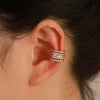 Wholesale Copper Inlaid Zircon Geometric C Shaped Women's Electroplated Ear Clip Without Ear Hole Retro Style