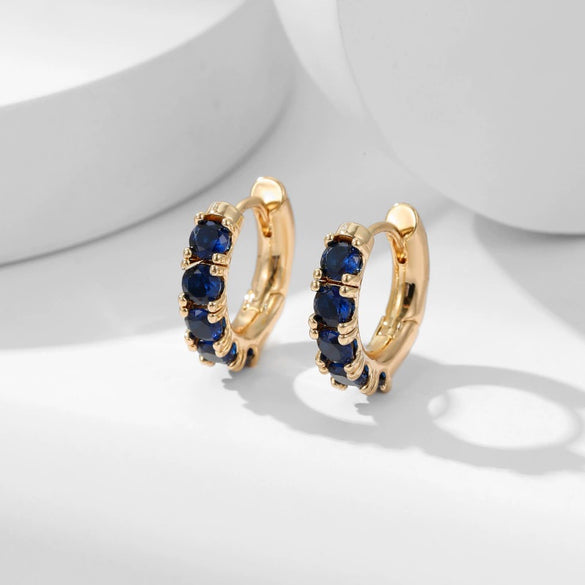 Wholesale Copper Inlaid Zircon Geometric Fashion Earring Buckles