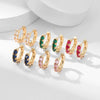 Wholesale Copper Inlaid Zircon Geometric Fashion Earring Buckles