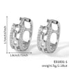 Wholesale Copper Inlaid Zircon Geometric Hollow Hoop Earrings Electroplated Unisex Light Luxury Style