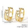 Wholesale Copper Inlaid Zircon Geometric Hollow Hoop Earrings Electroplated Unisex Light Luxury Style
