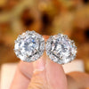 Wholesale Copper Inlaid Zircon Geometric Light Luxury Women's Round Earrings