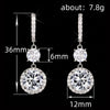 Wholesale Copper Inlaid Zircon Geometric Long Earrings For Women