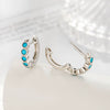 Wholesale Copper Inlaid Zircon Geometric Retro Style Ear Buckle Girl Earrings