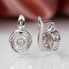 Wholesale Copper Inlaid Zircon Geometric Round Earrings For Women