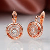 Wholesale Copper Inlaid Zircon Geometric Round Earrings For Women