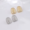 Wholesale Copper Inlaid Zircon Geometric Round Earrings