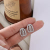 Wholesale Copper Inlaid Zircon Geometric Round Earrings