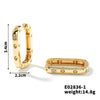 Wholesale Copper Inlaid Zircon Geometric Style Electroplated Unisex Earrings