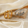 Wholesale Copper Inlaid Zircon Geometric Style Electroplated Unisex Earrings