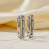 Wholesale Copper Inlaid Zircon Geometric Style Electroplated Unisex Earrings