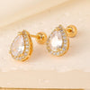 Wholesale Copper Inlaid Zircon Geometric Style Women's Earring