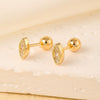 Wholesale Copper Inlaid Zircon Geometric Style Women's Earring
