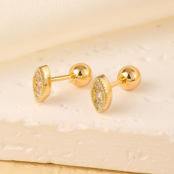 Wholesale Copper Inlaid Zircon Geometric Style Women's Earring