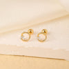 Wholesale Copper Inlaid Zircon Geometric Style Women's Earring