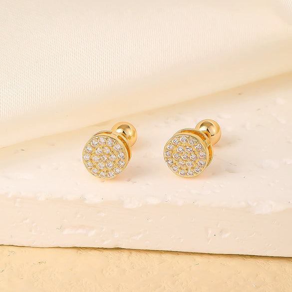 Wholesale Copper Inlaid Zircon Geometric Style Women's Earring