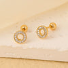 Wholesale Copper Inlaid Zircon Geometric Style Women's Earring